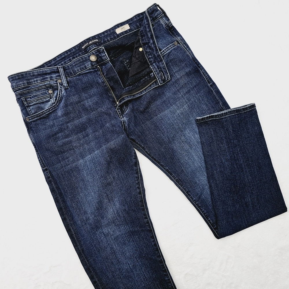 Mavi‎ Jake Mens 36W 29L Slim Leg Mid Rise Stretch Blue Denim Jeans